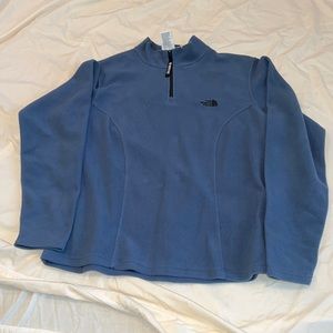 North face blue fleece quarter zip size medium